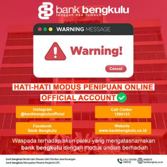 Himbauan Bank Bengkulu Tentang Modus Penipuan Online